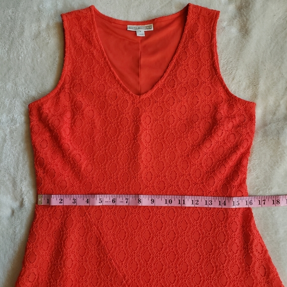 Sleeveless Bright Red Fit n Flare Dress Dana Buchman - Picture 9 of 14